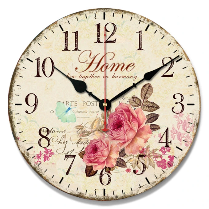 Creative fashion retro minimalist wooden wall clock