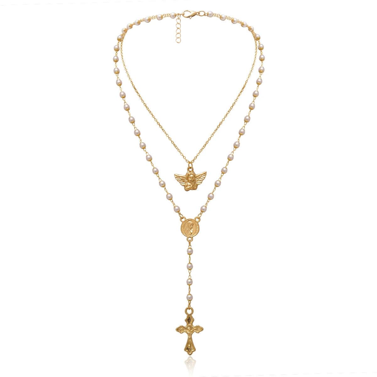Y cross tassel necklace