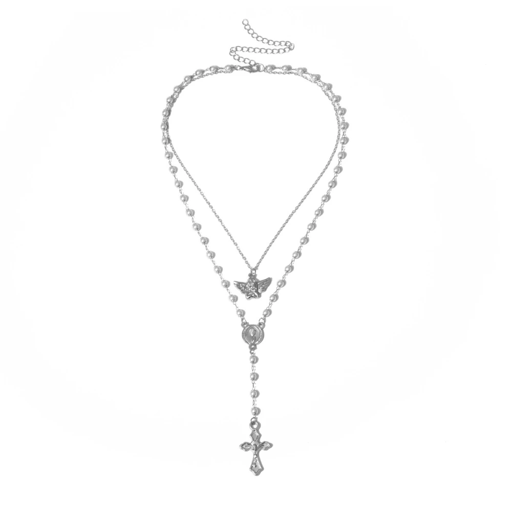 Y cross tassel necklace