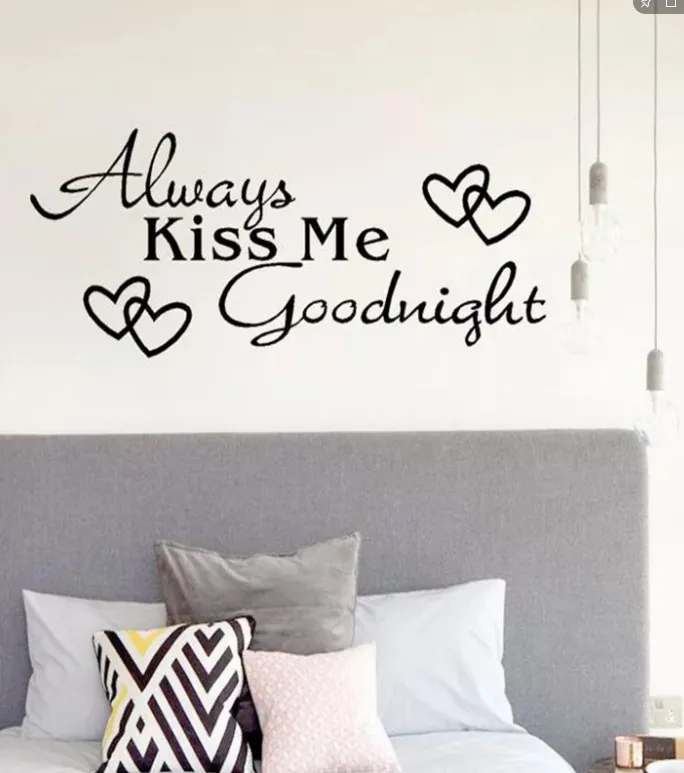 Always Kiss me love English slogan wall sticker