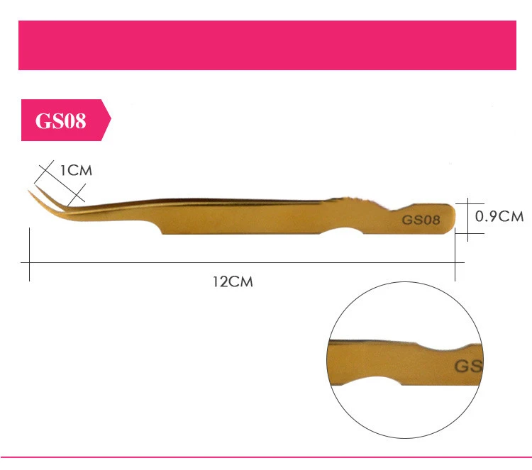 Gold Plated Eyelash Extension Tweezers Eyelash Tool