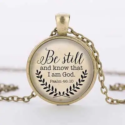 The Necklace Of The Bible Verses Must Know That I Am The God Pendant Psalm Status Time Gemstone Necklace