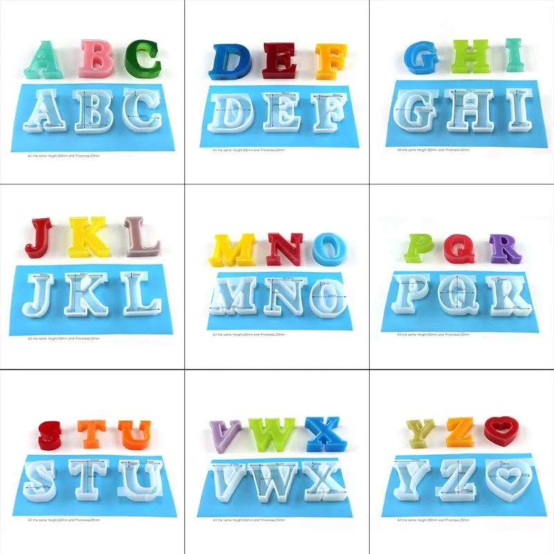 DIY Handmade Crystal Epoxy Alphabet Mould Decoration