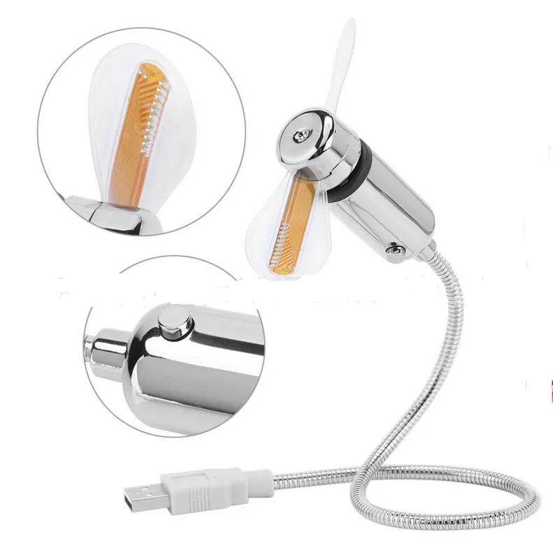 USB temperature flash word fan