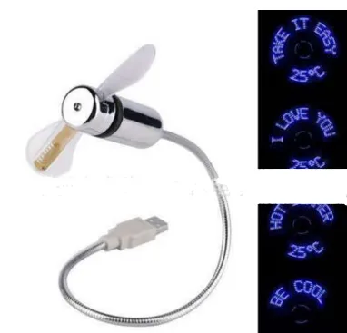 USB temperature flash word fan