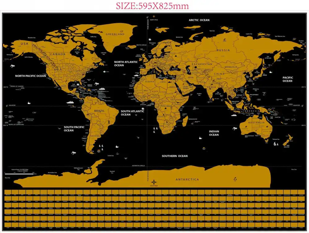 Scrapable world map