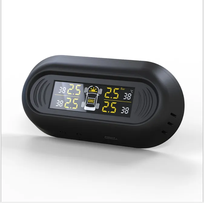 Car hidden tire pressure monitor External wireless solar tire pressure detection universal tire monitoring