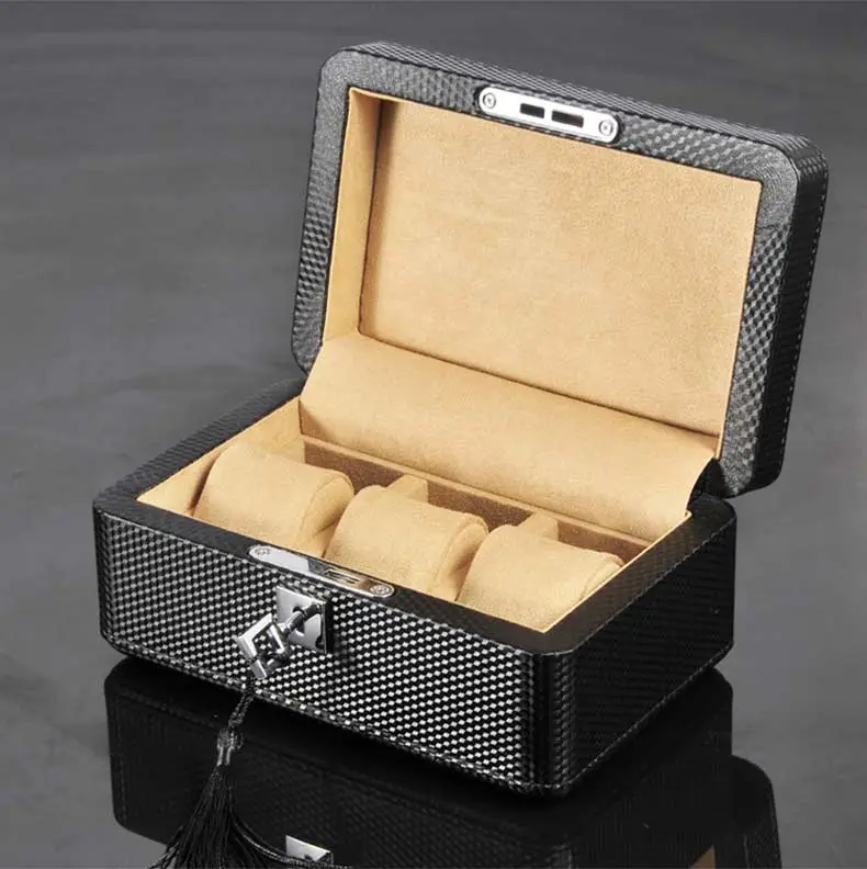 Carbon fiber veneer mechanical watch case