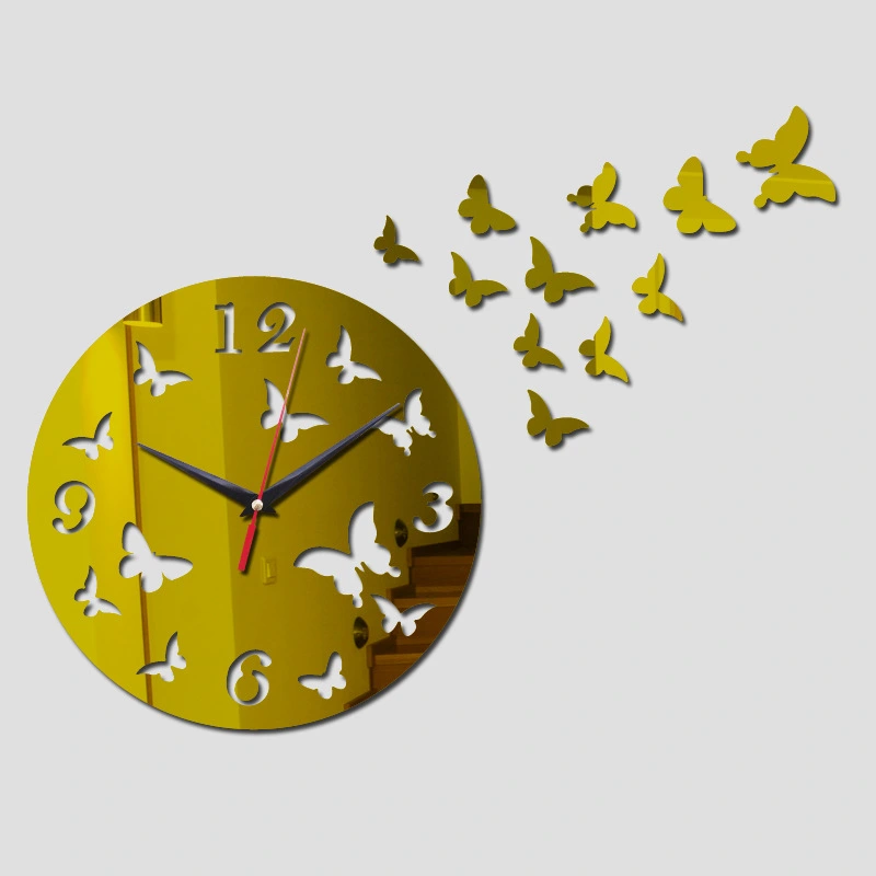 DIY wall clock acrylic mirror clock