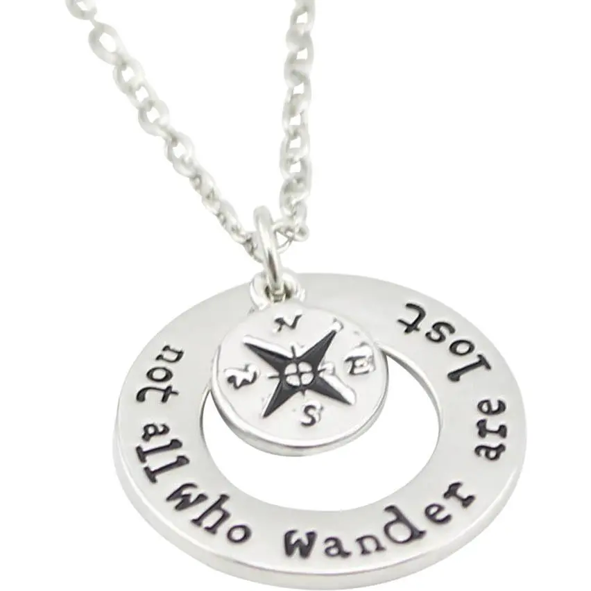 Not All Who Wander Are Lost  Inspirational Necklace