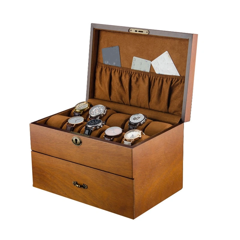 Solid wood watch jewelry storage box