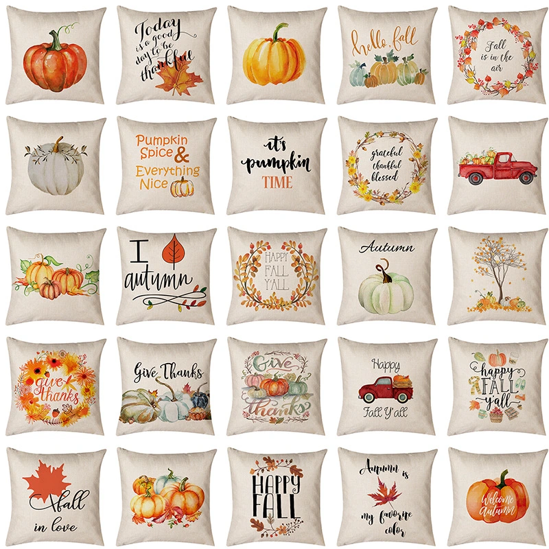 Thanksgiving Pumpkin Pillow Linen Sofa Pillow Cushion