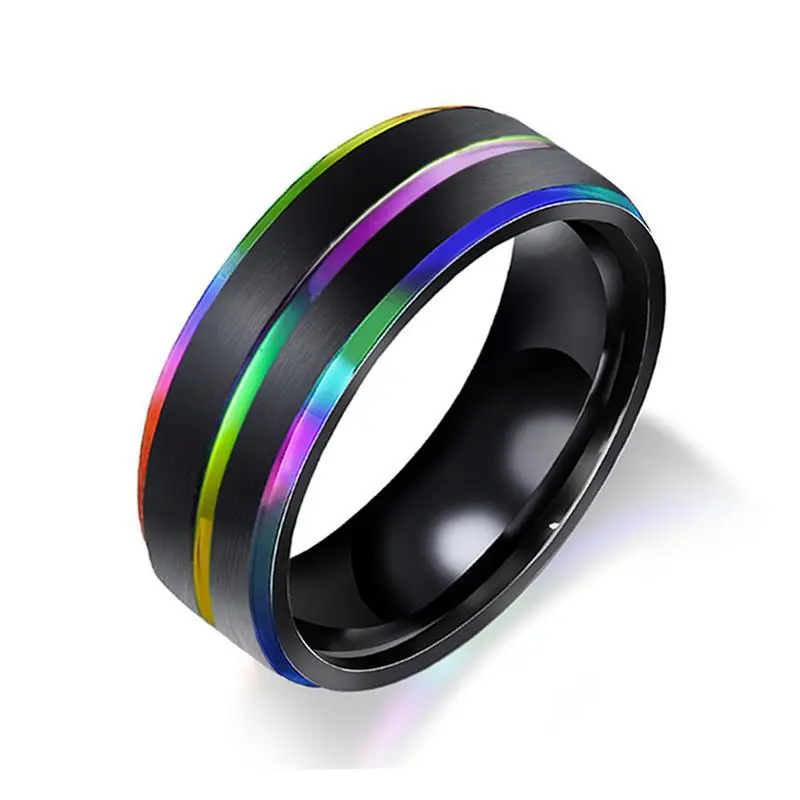 Color titanium steel ring