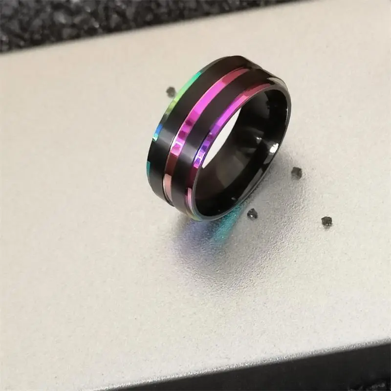 Color titanium steel ring