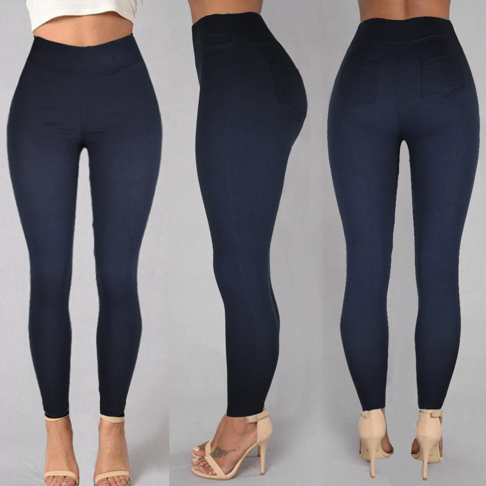 European and American high waist small feet casual pants