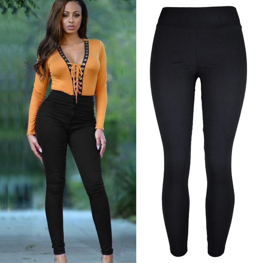 European and American high waist small feet casual pants