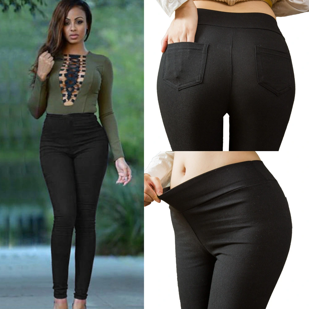 European and American high waist small feet casual pants