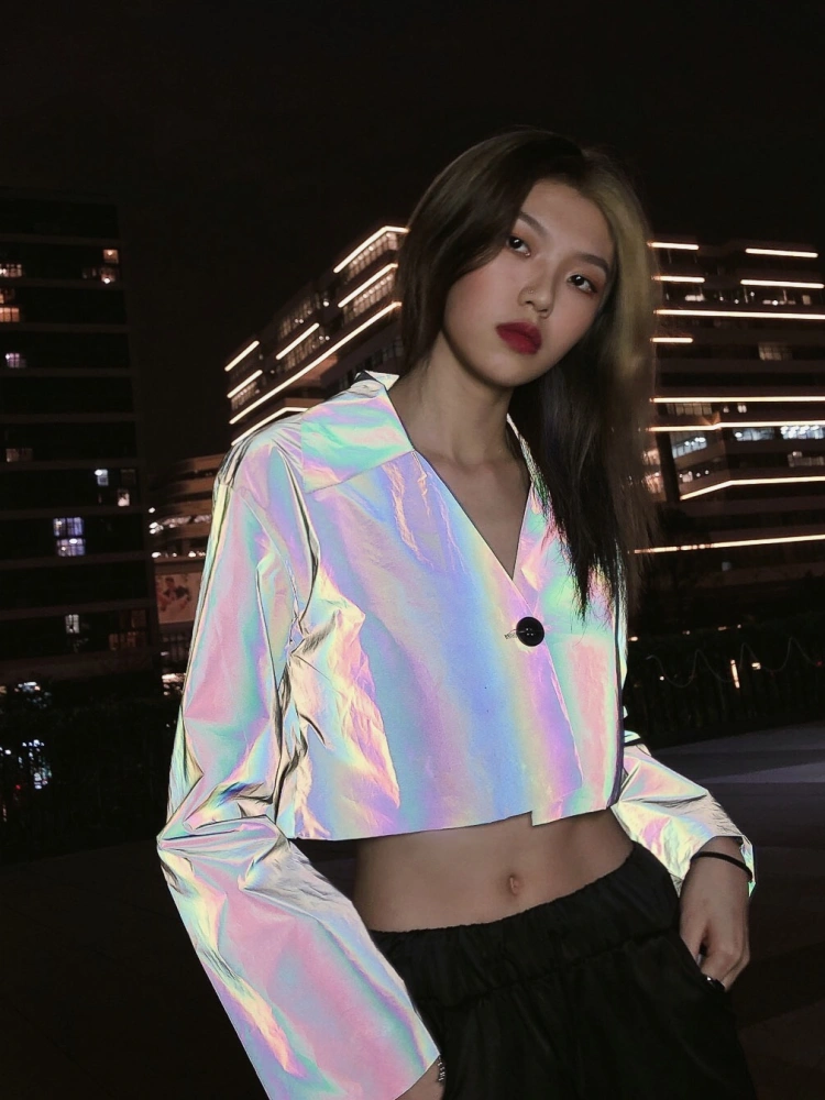 Colorful reflective suit net red jacket