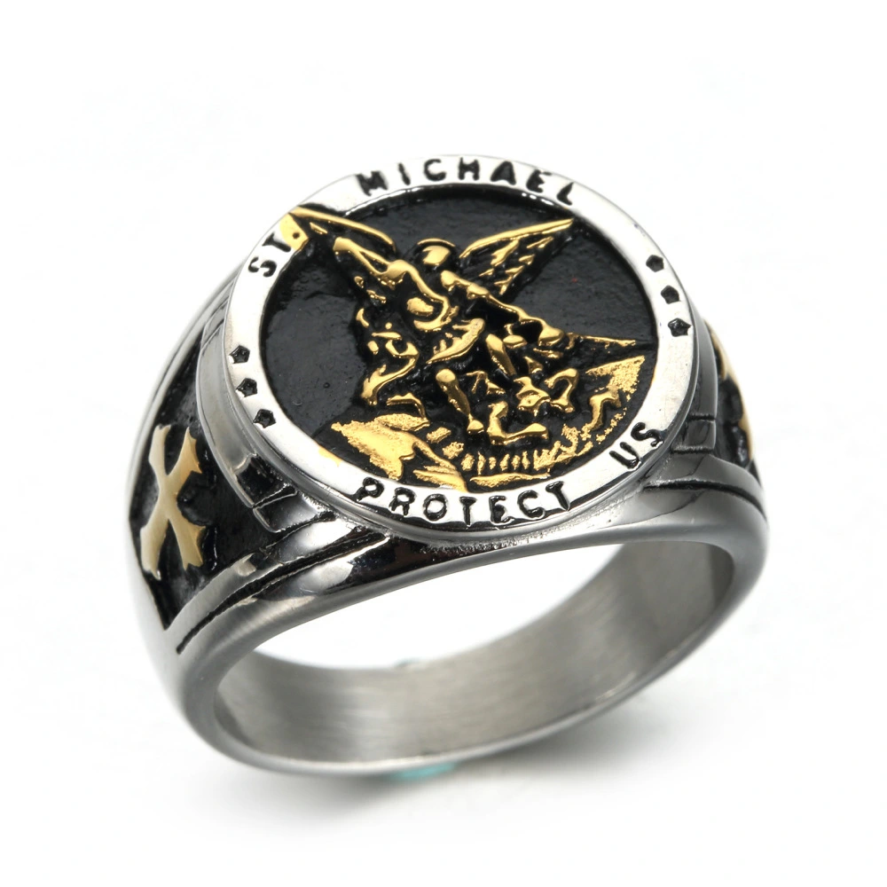 Stainless Steel Silver American Guardian Goddess Ring