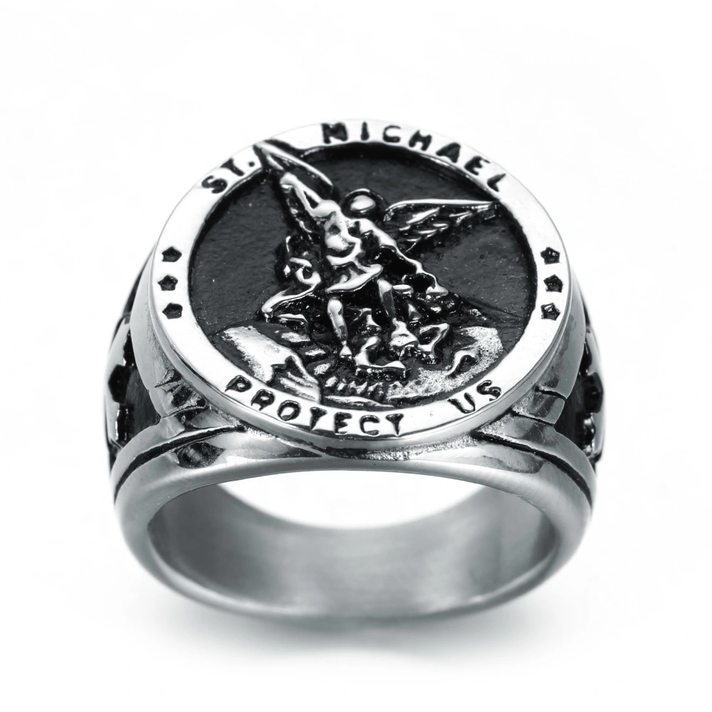 Stainless Steel Silver American Guardian Goddess Ring