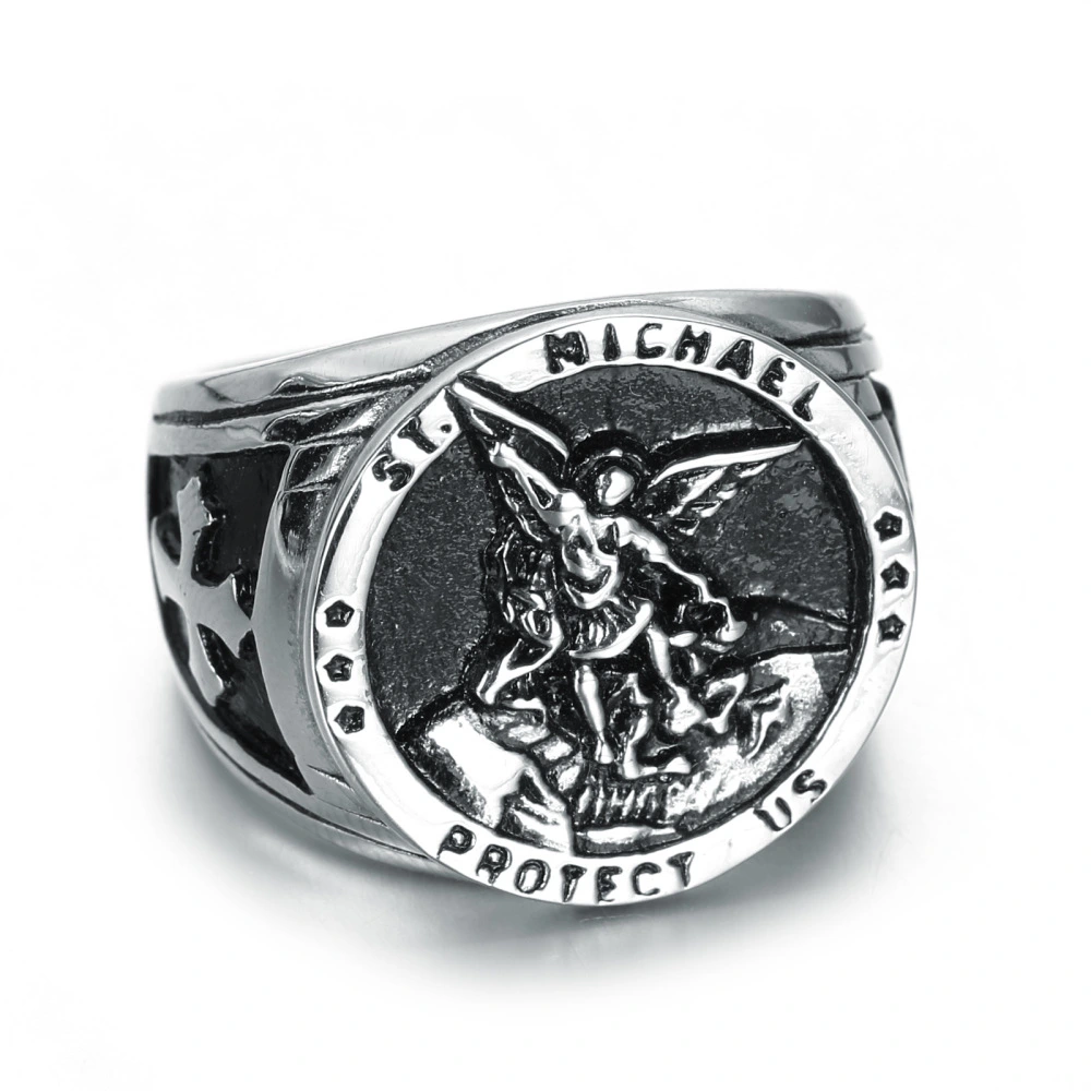 Stainless Steel Silver American Guardian Goddess Ring