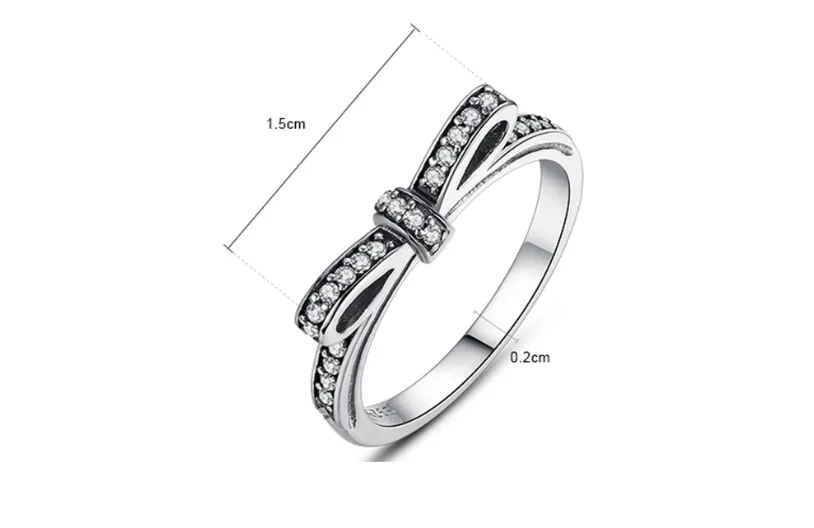 Korean version of the cute bow ring female 30% silver jewelry small girl ring fashion jewelry Thai silver ring