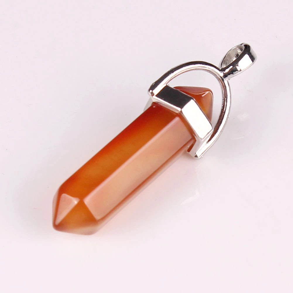 Natural Stone Hexagonal Prism Pendant