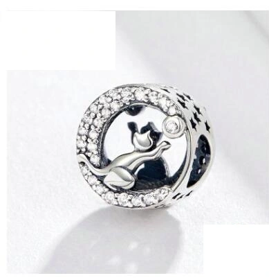 Original Cute Animal Happy Kitty 925 Sterling Silver Beads Beaded Bracelet Jewelry Accessories