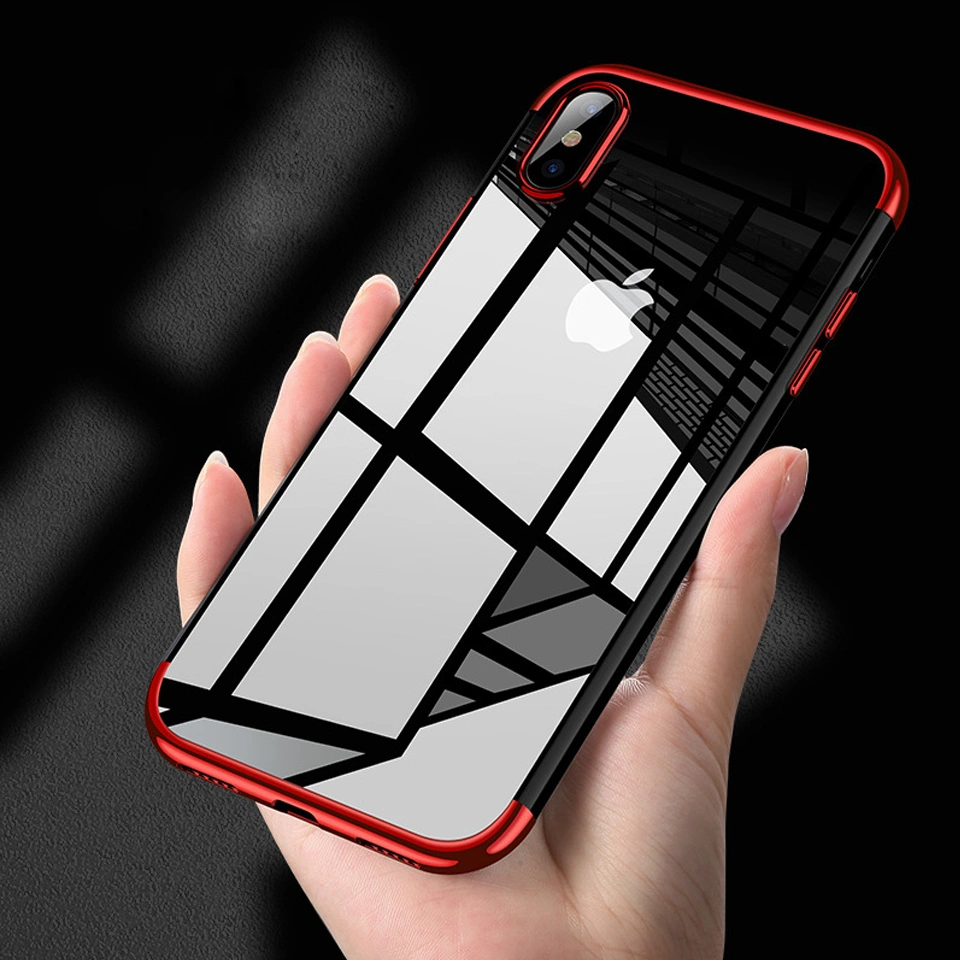 For  X 6 6S 7 8 Plus Luxury Transparent Silicone Electroplating Silm Cases For 7 7plus Case Soft Tpu Cover