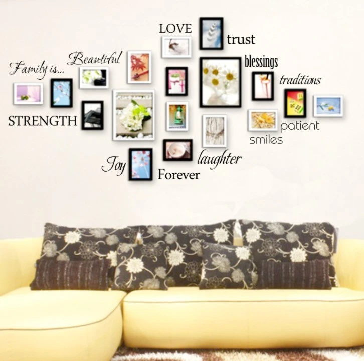 WG1 new English beautiful bedroom living room background wall sticker foreign trade wholesale waterproof removable