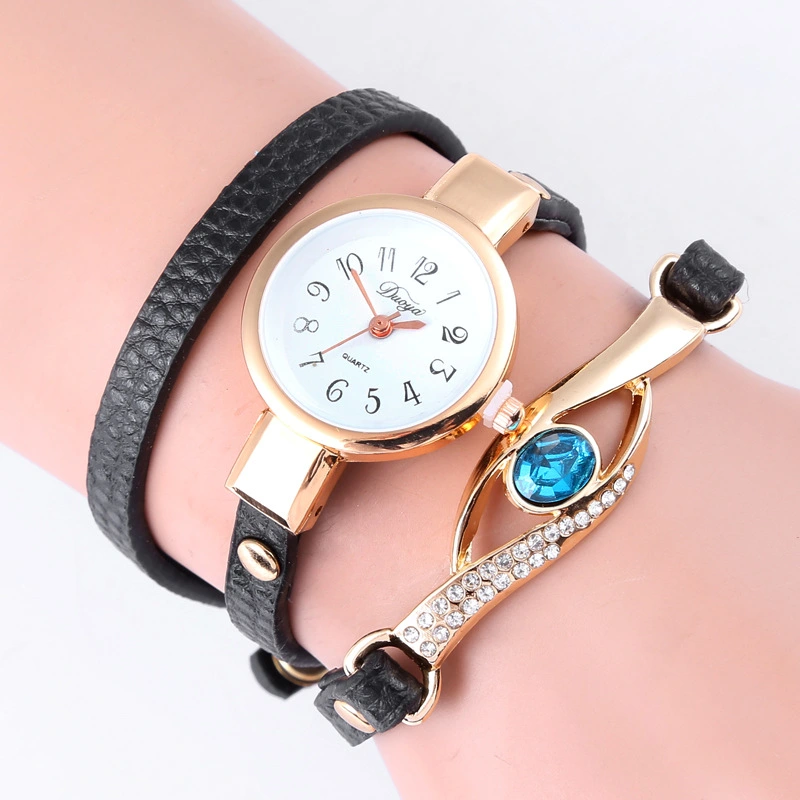 Blue crystal long bracelet watch quartz watch