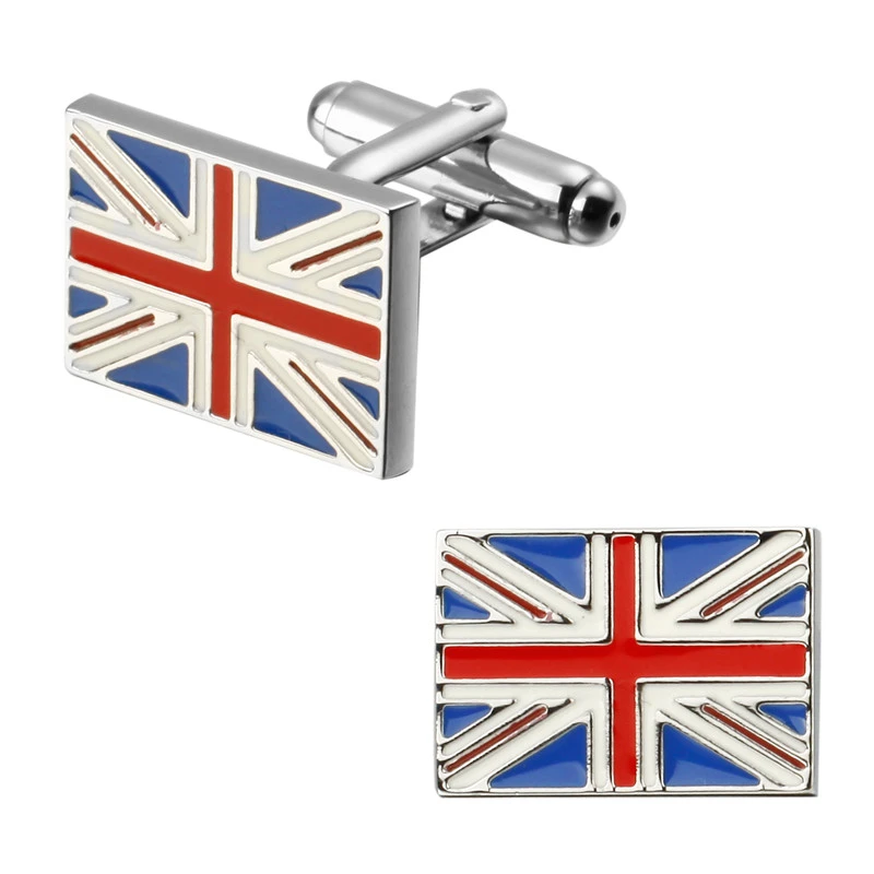 Blue Red And White Rice Word British Flag Cufflinks