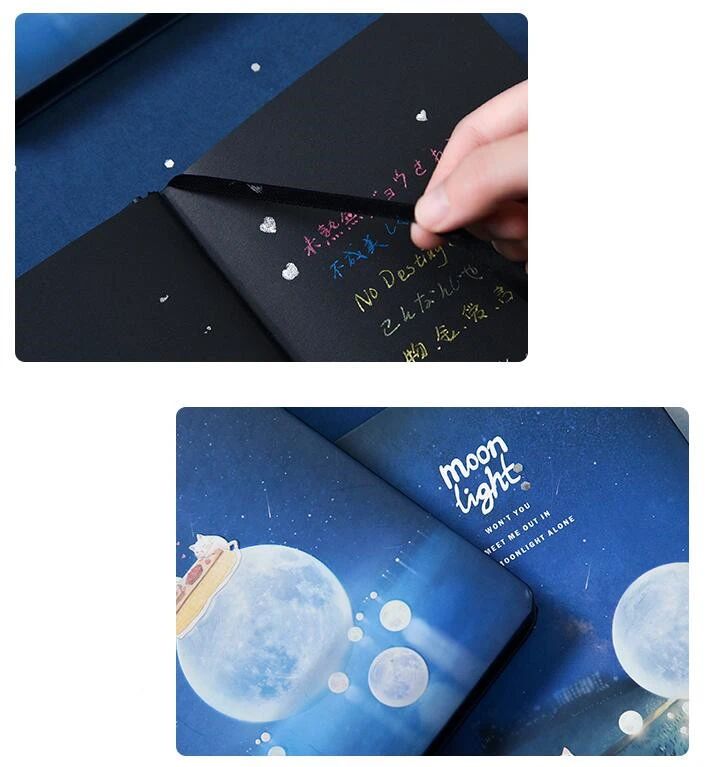 Lunar night hardcover diary book