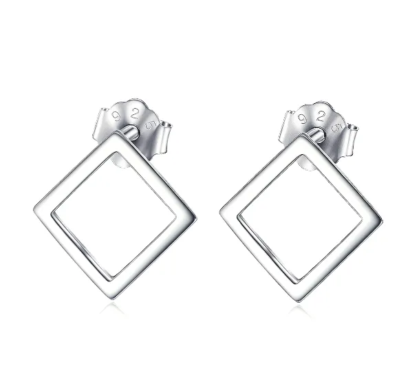 925Sterling Silver Square Shape EAR STUDS