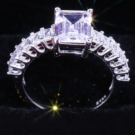 Square zircon ring