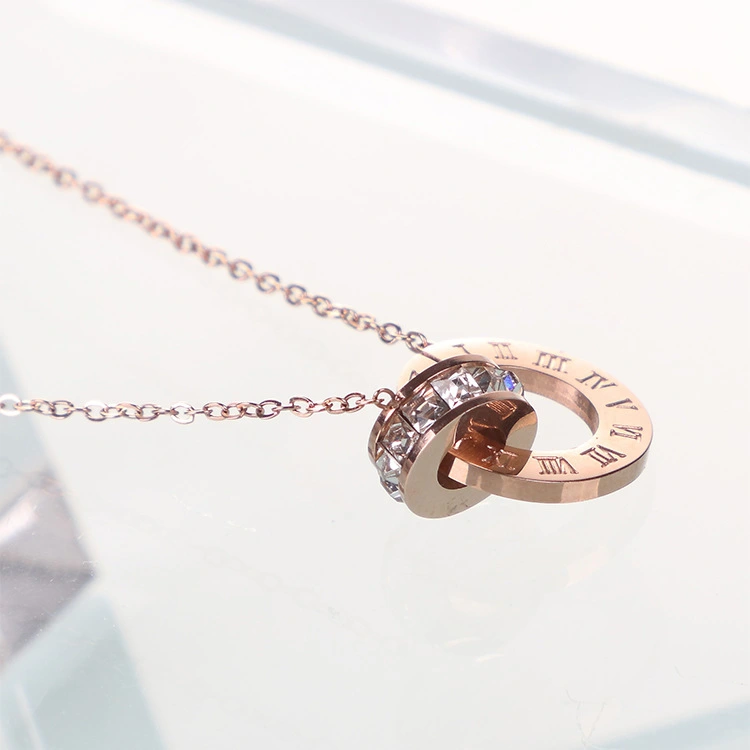 Roman numeral ring necklace