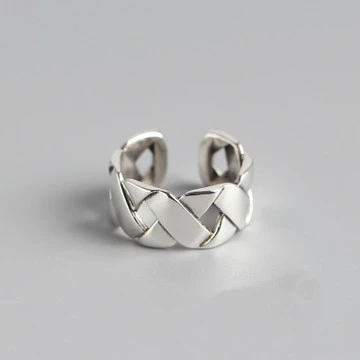 Woven Ring Glossy Wide Face XX Ring Ring