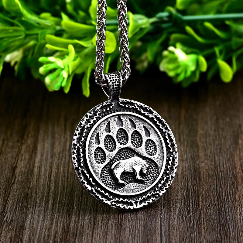 Bear Palm Viking Pendant Sweater Chain