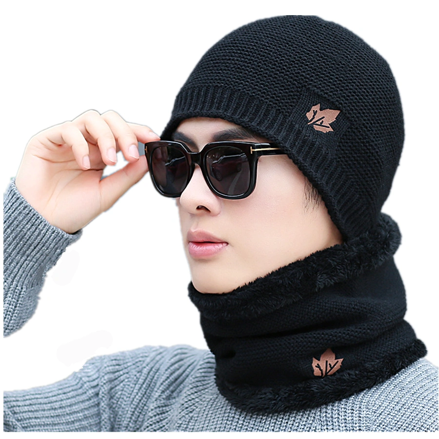 Plush cotton cap and scarf set
