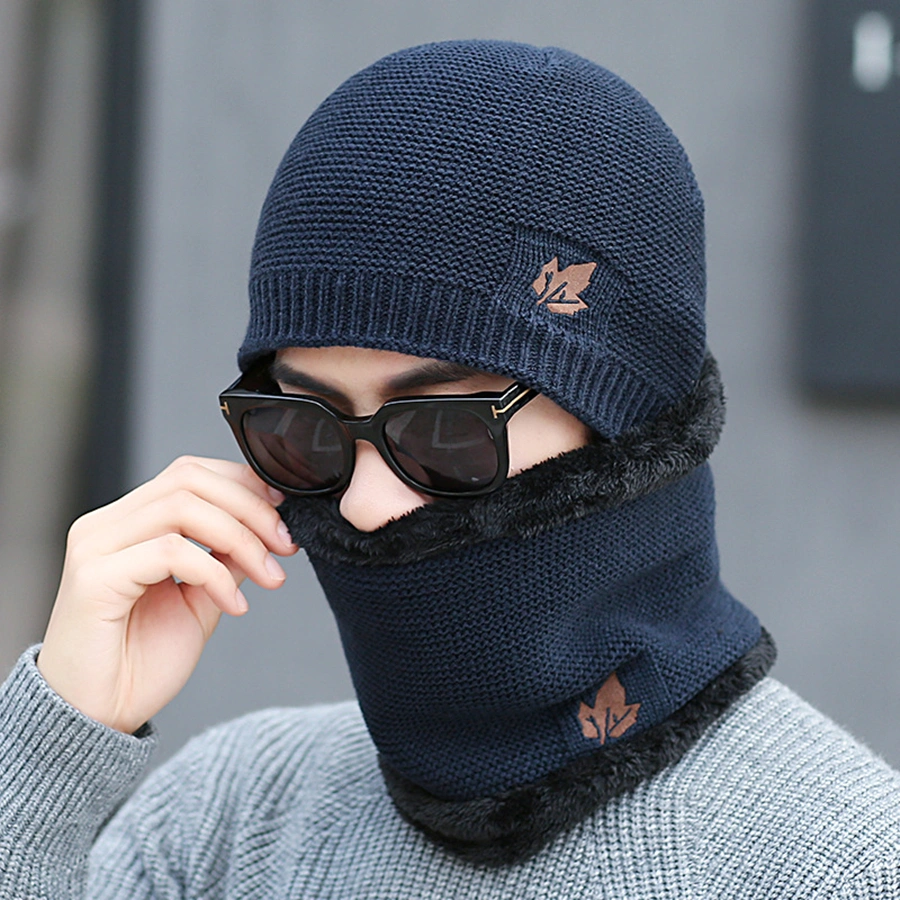 Plush cotton cap and scarf set