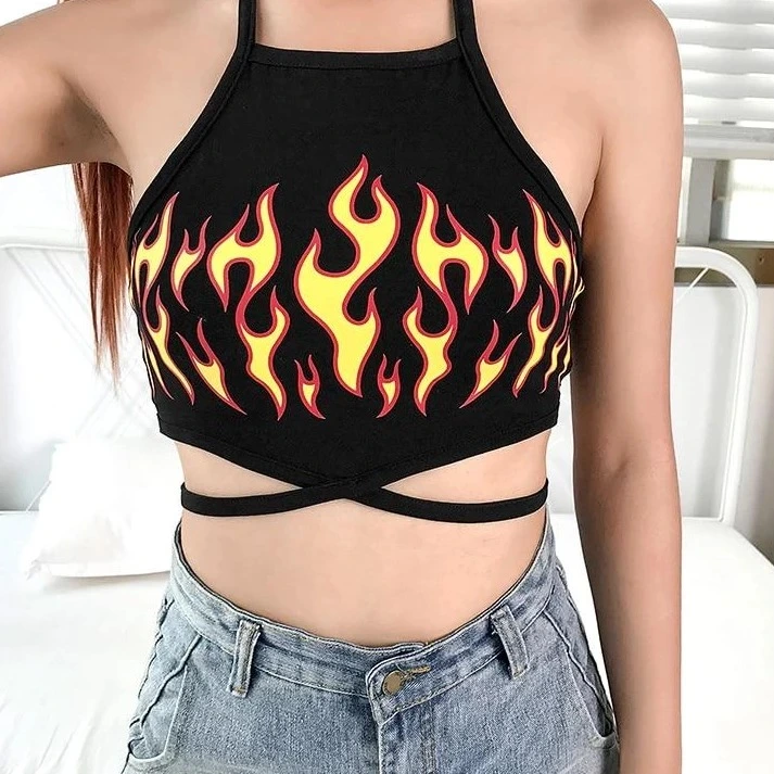 Flame print camisole