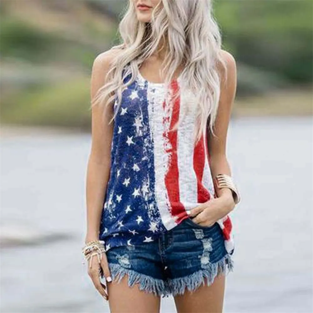 Star Print Vest Sleeveless Print Fashion T-shirt