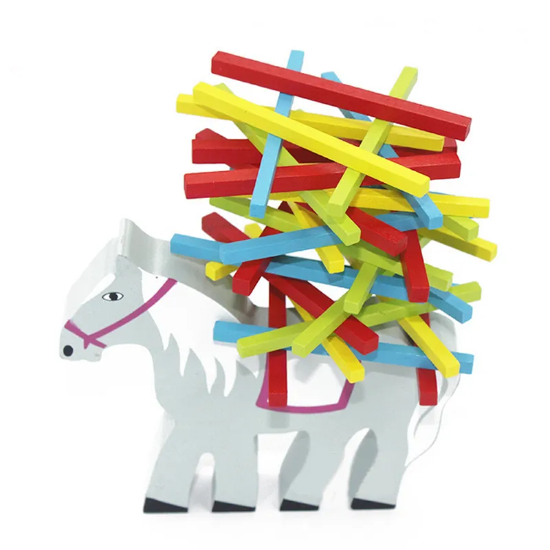 God Horse Elephant Camel Colorful Balance Beam Wood Toy