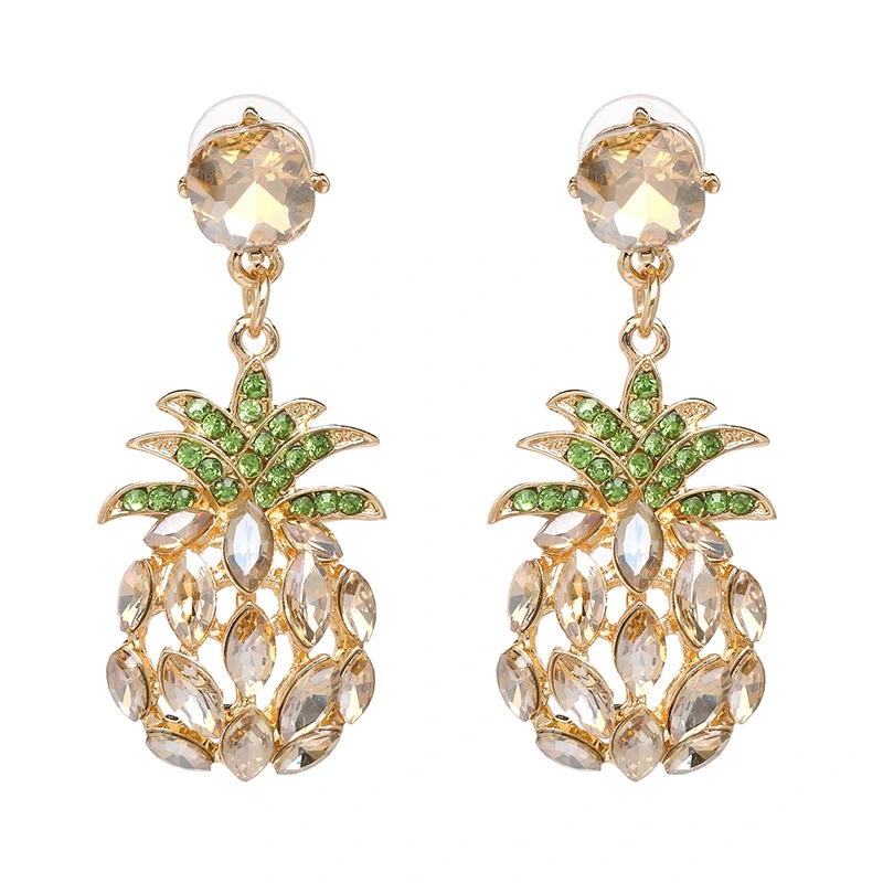 Pearl Big Pineapple Alloy Earrings
