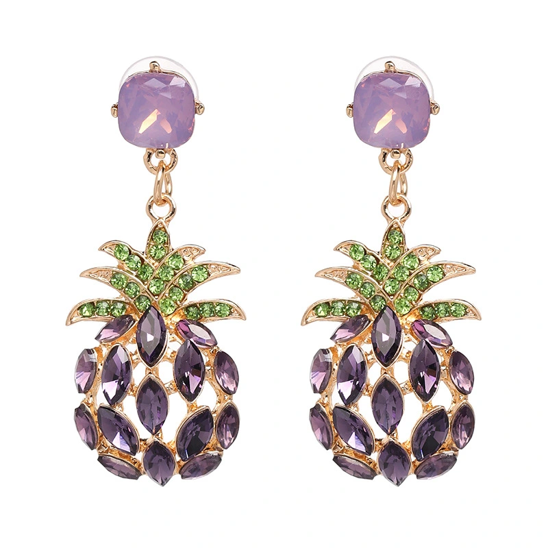 Pearl Big Pineapple Alloy Earrings
