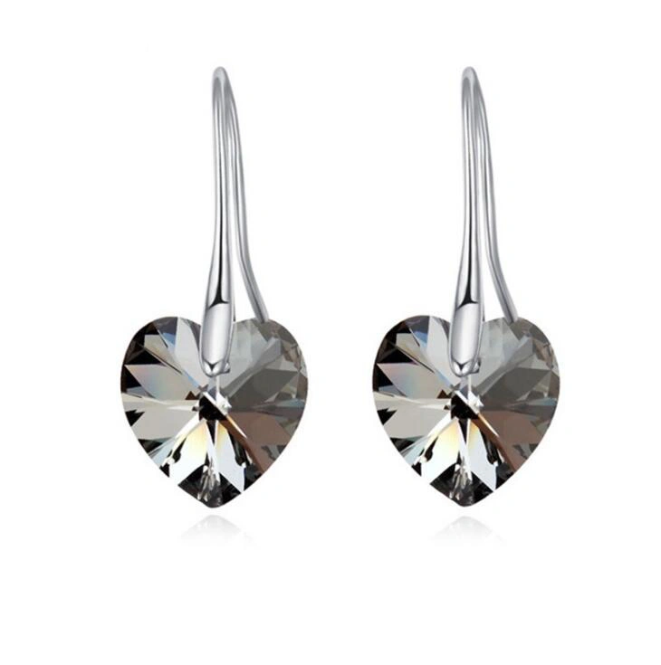 Crystal Heart Drop Earrings