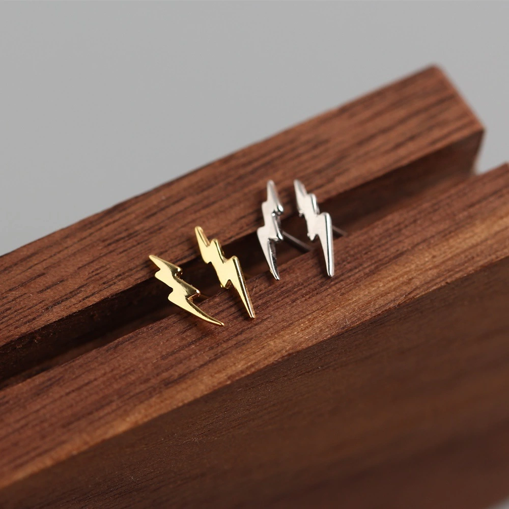 Female Sterling Silver Lightning Earrings