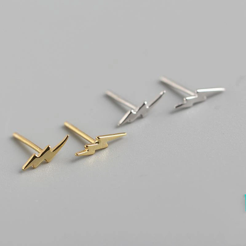 Female Sterling Silver Lightning Earrings