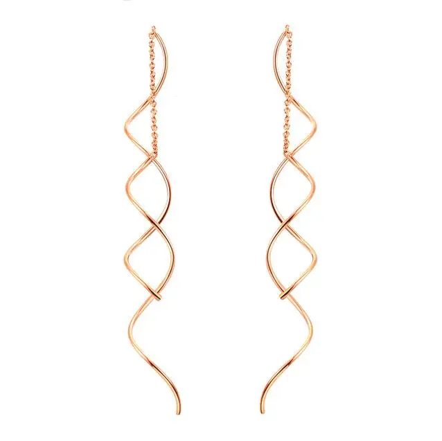 Simple spiral ear line gold colSubtle Solitaire Drop Studsor fashion earrings jewelry wholesale