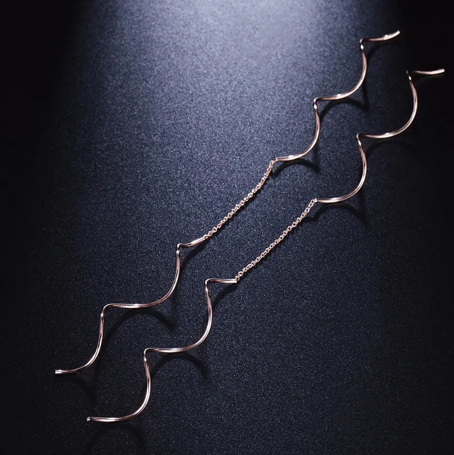 Simple spiral ear line gold colSubtle Solitaire Drop Studsor fashion earrings jewelry wholesale